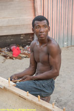 man working on boat